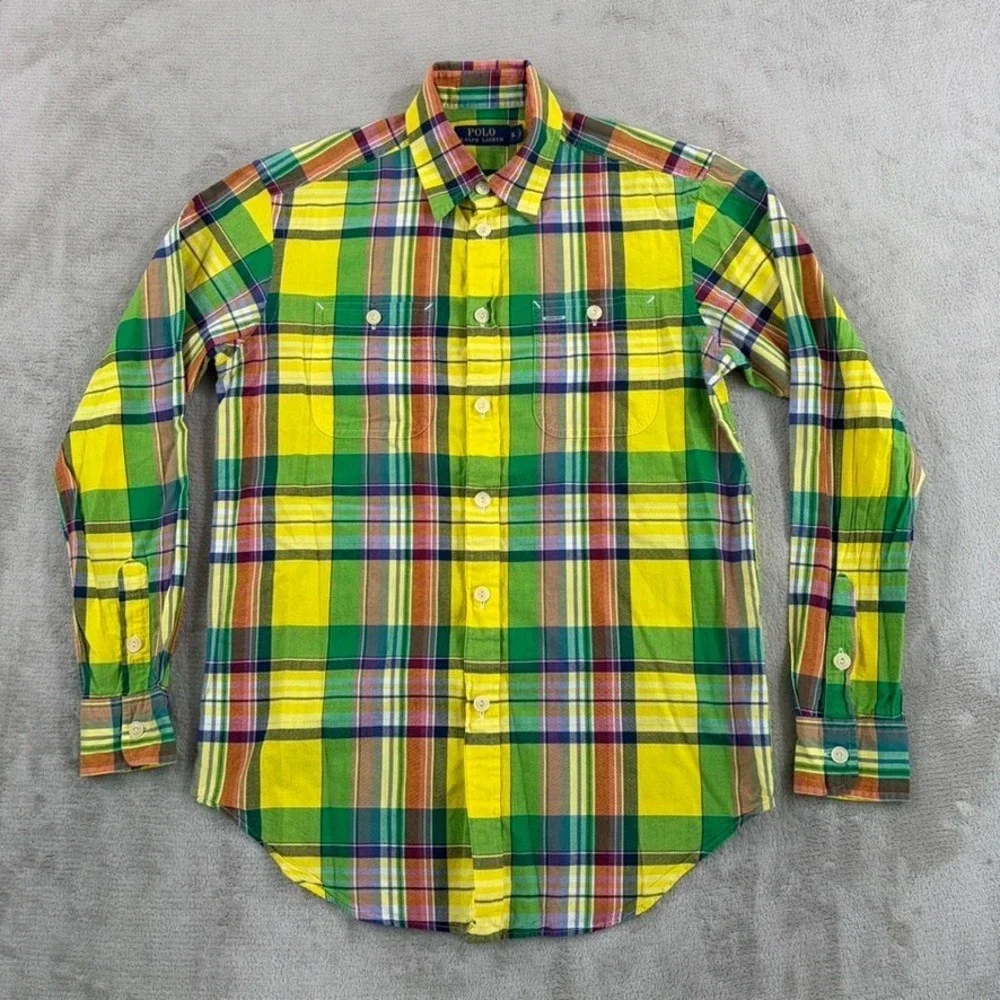 Polo Ralph Lauren Work Shirt in Multi Plaid Men Small Long‎ Sleeve Preppy